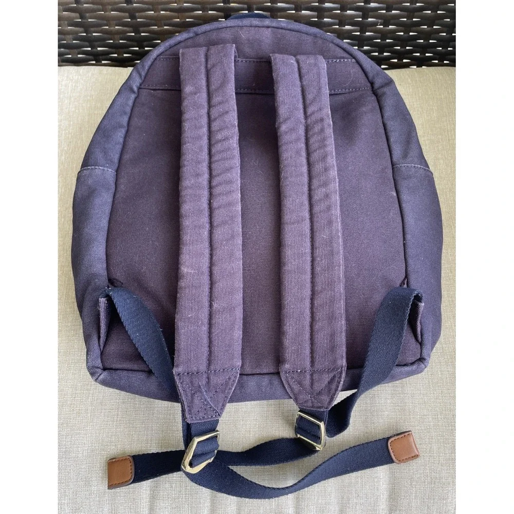 Tommy Hilfiger Sturdy Canvas Backpack Flag Motif Preppy Small Laptop Compatible